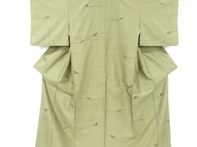 JAPANESE KIMONO / VINTAGE KIMONO / SILK / TATE-BUSHI TSUMUGI / WOVEN ABSTRACT